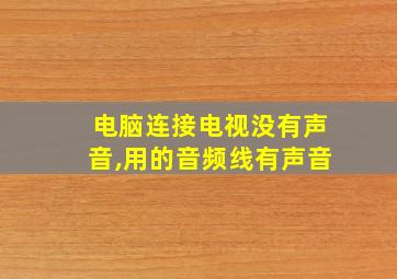 电脑连接电视没有声音,用的音频线有声音