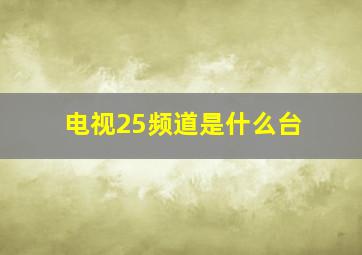 电视25频道是什么台