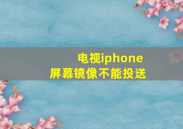 电视iphone屏幕镜像不能投送