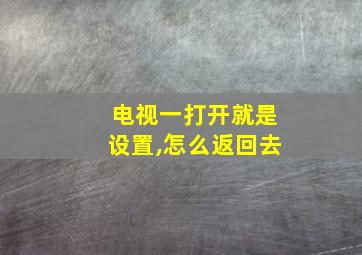 电视一打开就是设置,怎么返回去