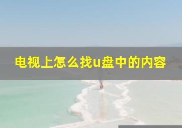 电视上怎么找u盘中的内容