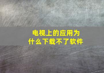 电视上的应用为什么下载不了软件