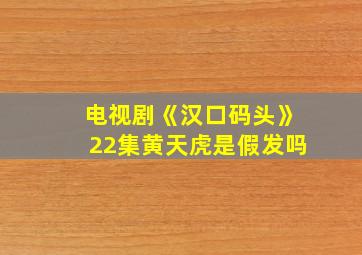 电视剧《汉口码头》22集黄天虎是假发吗