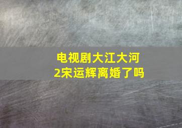 电视剧大江大河2宋运辉离婚了吗