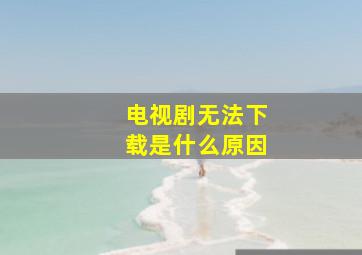 电视剧无法下载是什么原因