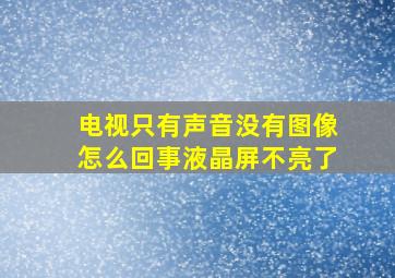 电视只有声音没有图像怎么回事液晶屏不亮了