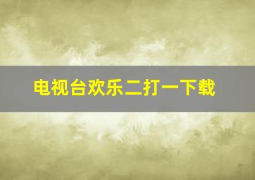 电视台欢乐二打一下载