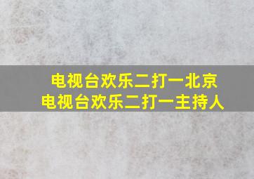 电视台欢乐二打一北京电视台欢乐二打一主持人