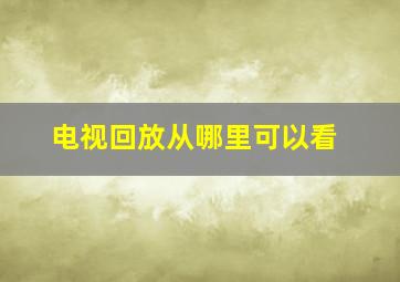 电视回放从哪里可以看