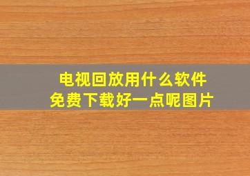 电视回放用什么软件免费下载好一点呢图片