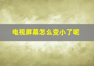 电视屏幕怎么变小了呢