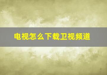 电视怎么下载卫视频道