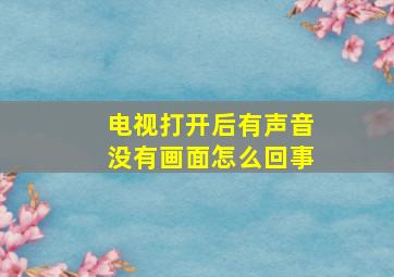 电视打开后有声音没有画面怎么回事