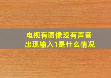 电视有图像没有声音出现输入1是什么情况