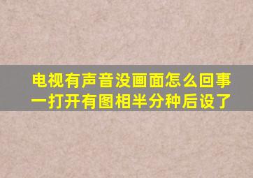 电视有声音没画面怎么回事一打开有图相半分种后设了