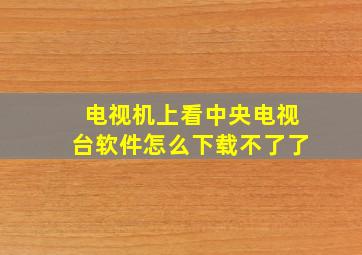 电视机上看中央电视台软件怎么下载不了了