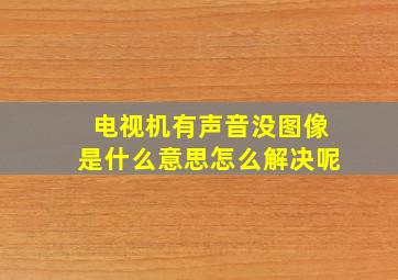 电视机有声音没图像是什么意思怎么解决呢