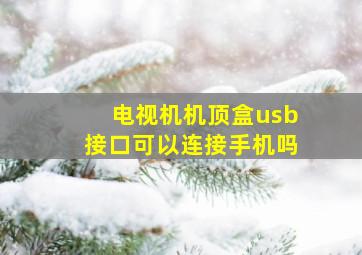 电视机机顶盒usb接口可以连接手机吗