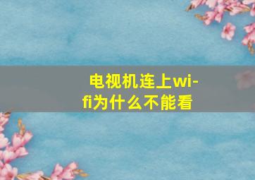 电视机连上wi-fi为什么不能看