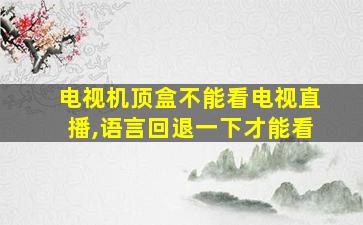 电视机顶盒不能看电视直播,语言回退一下才能看