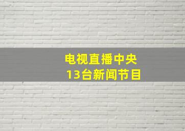 电视直播中央13台新闻节目