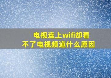 电视连上wifi却看不了电视频道什么原因