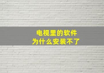 电视里的软件为什么安装不了