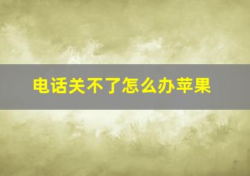 电话关不了怎么办苹果