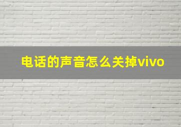 电话的声音怎么关掉vivo