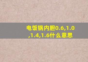 电饭锅内胆0.6,1.0,1.4,1.6什么意思