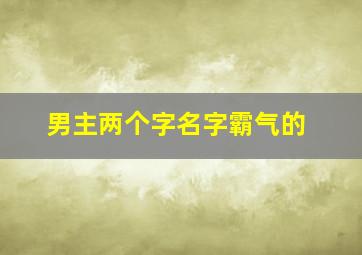 男主两个字名字霸气的