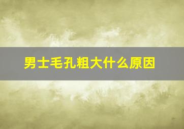 男士毛孔粗大什么原因