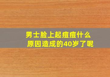 男士脸上起痘痘什么原因造成的40岁了呢