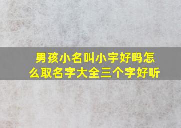 男孩小名叫小宇好吗怎么取名字大全三个字好听