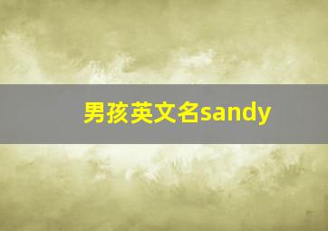 男孩英文名sandy