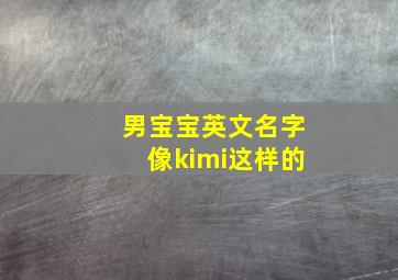 男宝宝英文名字像kimi这样的