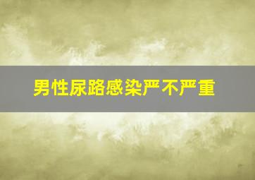 男性尿路感染严不严重