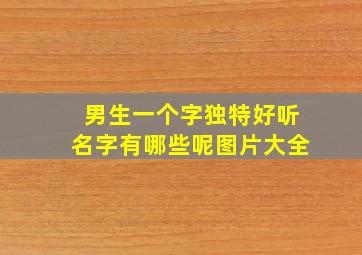 男生一个字独特好听名字有哪些呢图片大全