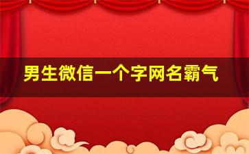 男生微信一个字网名霸气