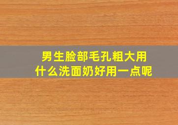 男生脸部毛孔粗大用什么洗面奶好用一点呢