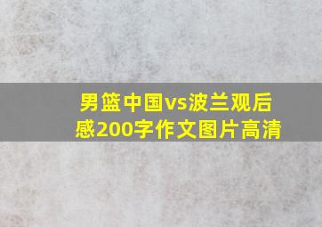 男篮中国vs波兰观后感200字作文图片高清