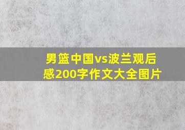 男篮中国vs波兰观后感200字作文大全图片