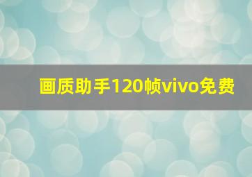 画质助手120帧vivo免费