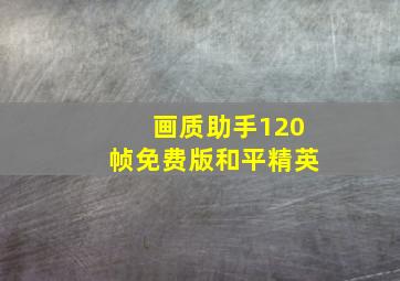 画质助手120帧免费版和平精英