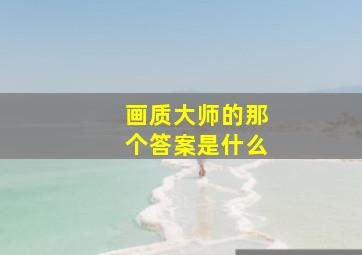 画质大师的那个答案是什么