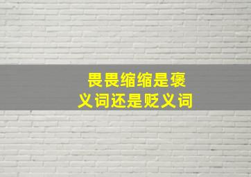 畏畏缩缩是褒义词还是贬义词