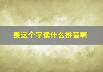 畏这个字读什么拼音啊