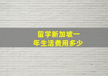 留学新加坡一年生活费用多少