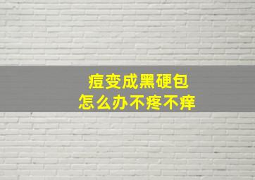 痘变成黑硬包怎么办不疼不痒