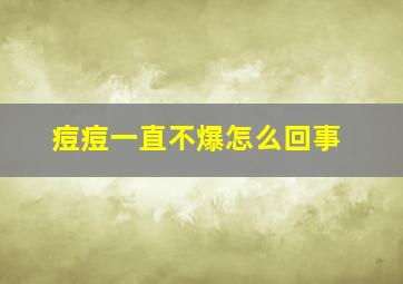 痘痘一直不爆怎么回事